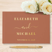 Elegant Script Terracotta Wedding Gastenboek