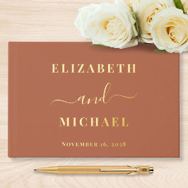 Elegant Script Terracotta Wedding Gastenboek