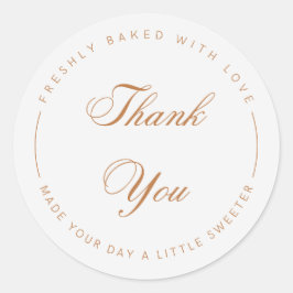 Elegant Script Thank You Bakery Sticker