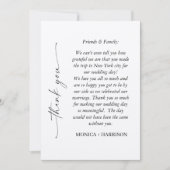 Elegant Script Thank You Card with Photo Bedankkaart (Voorkant)