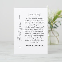 Elegant Script Thank You Card with Photo Bedankkaart