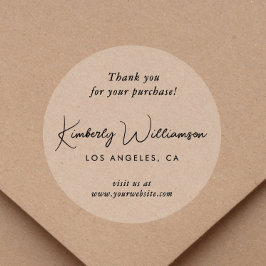 Elegant Script Thank You Clear Ronde Sticker