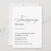 Elegant Script Thanksgiving diner Kaart (Voorkant)