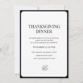 Elegant Script Thanksgiving Diner Kaart (Voorkant)