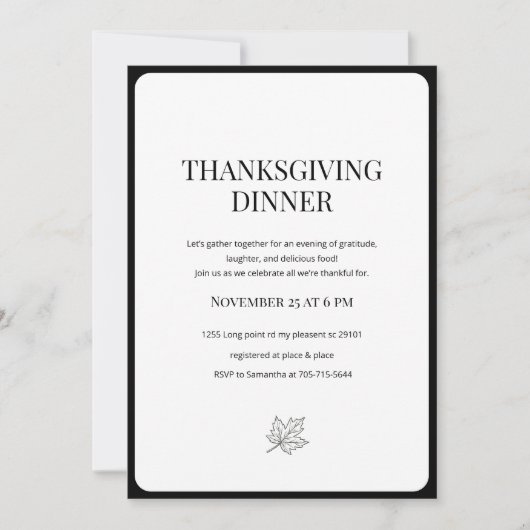 Elegant Script Thanksgiving Diner Kaart (Voorkant)