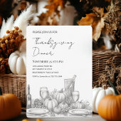 Elegant Script Thanksgiving diner Kaart