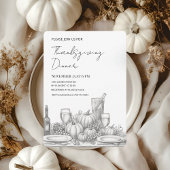 Elegant Script Thanksgiving diner Kaart