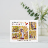 Elegant Script Thanksgiving familie foto Collage Feestdagenkaart (Staand voorkant)