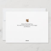 Elegant Script Thanksgiving familie foto Collage H Feestdagenkaart (Achterkant)