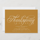 Elegant Script Thanksgiving Feast diner Kaart (Voorkant)