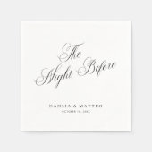 Elegant Script The Night Before Rehearsal Dinner Servet (Voorkant)