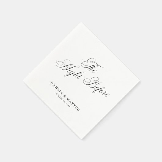 Elegant Script The Night Before Rehearsal Dinner Servet (Hoek)