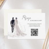 Elegant script Traditionele bruiloft QR-code RSVP Kaartje