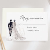 Elegant script Traditionele bruiloft RSVP Kaartje