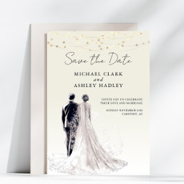 Elegant script Traditionele bruiloft Save The Date