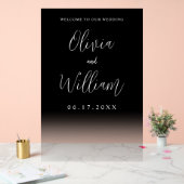 Elegant Script Transparant Huwelijk Welkom Acryl Bord (Huwelijk)