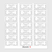Elegant Script transparant retouradreslabel Sticker (Vel)