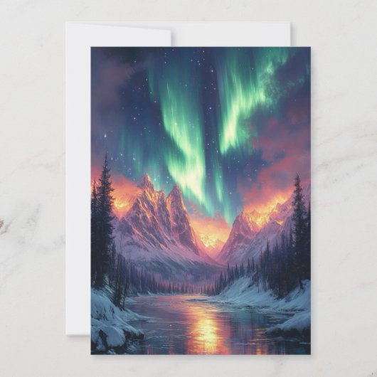 Elegant Script Tree Non Photo Aurora Holiday Feestdagenkaart (Voorkant)