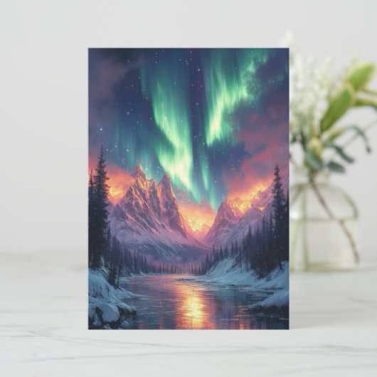 Elegant Script Tree Non Photo Aurora Holiday Feestdagenkaart (Staand voorkant)