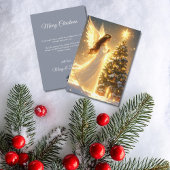 Elegant Script Tree Non Photo Christian Angel  Feestdagenkaart