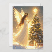 Elegant Script Tree Non Photo Christian Angel  Feestdagenkaart (Voorkant)