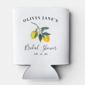 Elegant Script Tropical Lemon Vrijgezellenfeest Blikjeskoeler (Achterkant)