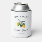 Elegant Script Tropical Lemon Vrijgezellenfeest Blikjeskoeler (Blikje Achterkant)