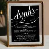 Elegant Script Trouw Dranken Bar Menu Poster