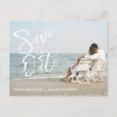 Elegant Script Trouw Save the Date Aankondigingskaart (Voorkant)