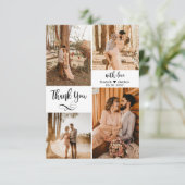 Elegant Script Trouwalbum met meerdere foto's Coll Bedankkaart (Staand voorkant)