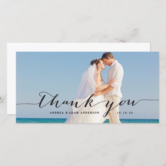 elegant script | Trouwbedankje Fotokaart Bedankkaart (Voorkant / Achterkant)