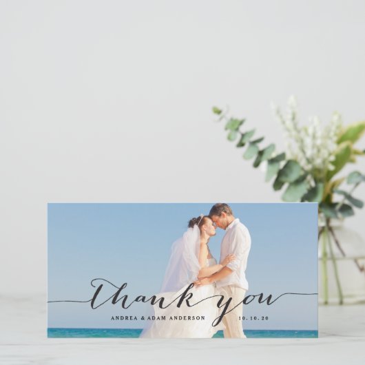 elegant script | Trouwbedankje Fotokaart Bedankkaart (Staand voorkant)