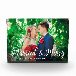 Elegant Script trouwde en Merry Photo Wedding Fotoblokken