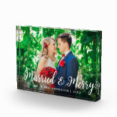 Elegant Script trouwde en Merry Photo Wedding Fotoblokken (Rechts)