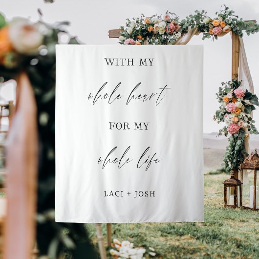 Elegant Script Trouwdecoratie | Persoonlijk Wandkleed
