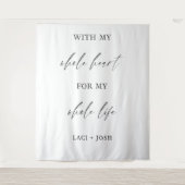 Elegant Script Trouwdecoratie | Persoonlijk Wandkleed (Voorkant)