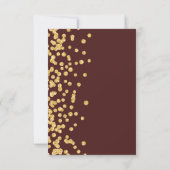 Elegant Script Trouwen Goud Confetti Bourgogne Save The Date (Achterkant)