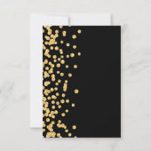 Elegant Script Trouwen Goud Confetti Zwart Save The Date (Achterkant)