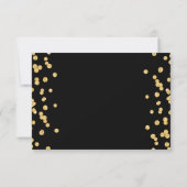 Elegant Script Trouwen Goud Confetti Zwart Save The Date (Achterkant)