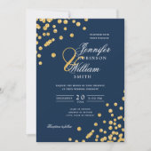 Elegant Script Trouwen Gouden Glitter Confetti Nav Kaart (Voorkant)