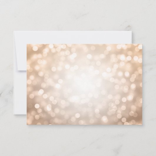 Elegant Script Trouwen Roos Gold Bokeh Lights Save The Date (Achterkant)