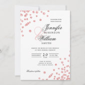 Elegant Script Trouwen Roos Gouden Glitter Confett Kaart (Voorkant)