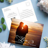 Elegant Script Trouwen Save the Date Custom Aankondigingskaart