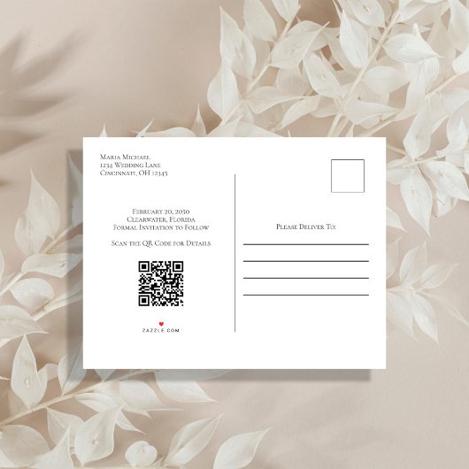 Elegant Script Trouwen Save the Date Custom Aankondigingskaart