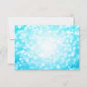 Elegant Script Trouwen Turquoise Bokeh Lights Save The Date (Achterkant)