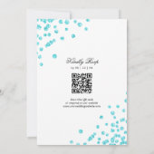 Elegant Script Trouwen Turquoise Confetti QR RSVP Kaart (Achterkant)