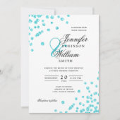 Elegant Script Trouwen Turquoise Glitter Confetti Kaart (Voorkant)