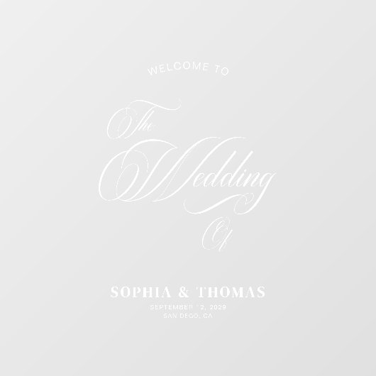Elegant Script Trouwen Welkom Mirror Decal Sign (Vel)
