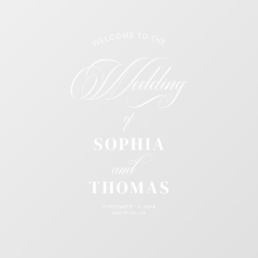 Elegant Script Trouwen Welkom Mirror Decal Sign (Vel)