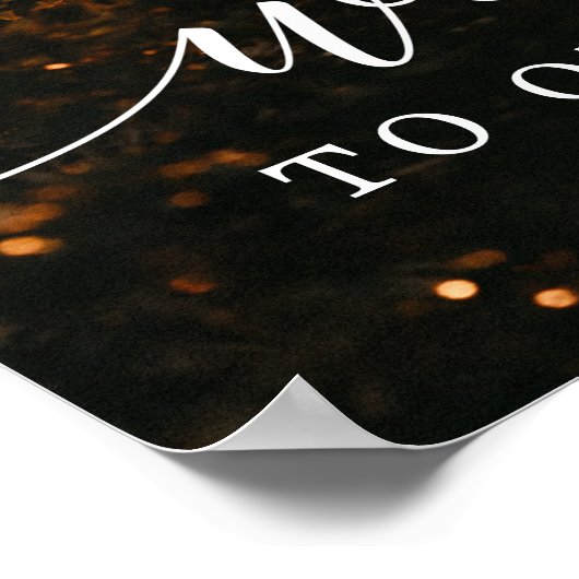 Elegant Script Trouwen Welkom Teken Gedrukt Poster (Hoek)